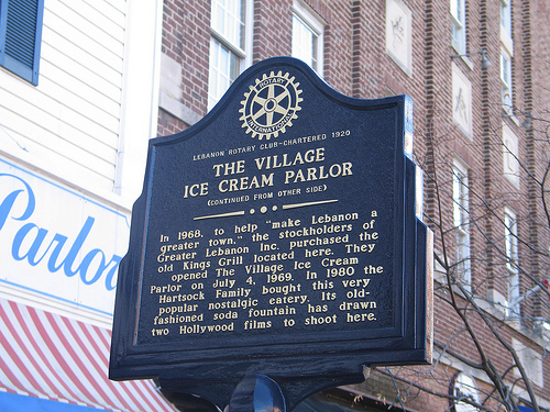 Village Ice Cream Parlor Historic Sign